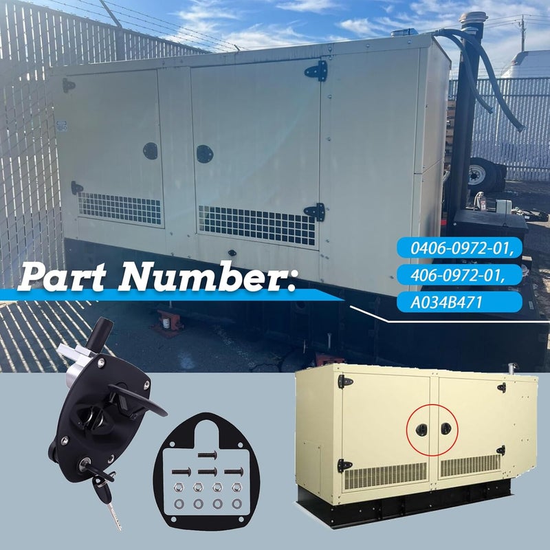 XTPTFABS 406-0972-01 A034B471 Door Latch T Handle with 2 Keys Fits for Cum-mins and Ko-hler Generators(Applications:Generator enclosures;Control Panels;Access Doors for Maintenance) - Image 5
